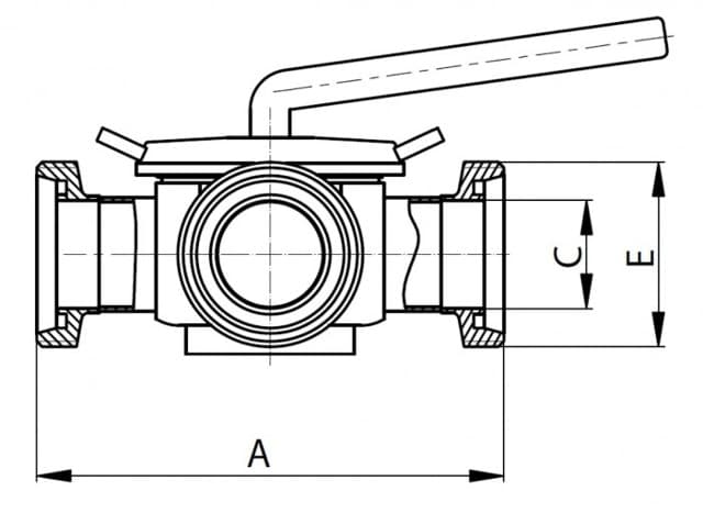Судовой кран бронзовый двухходовой проходной штуцерный сальниковый ДУ65 Ру25 ч.536-ЗМ385