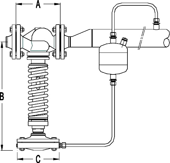 Клапан редукционный нержавеющий проходной штуцерный ДУ15 Ру400 ч.525-36.072-01