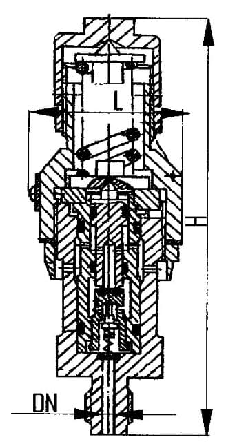 Клапан предохранительный бронзовый штуцерный сигнальный ДУ15 Ру6 ч.524-35.2461