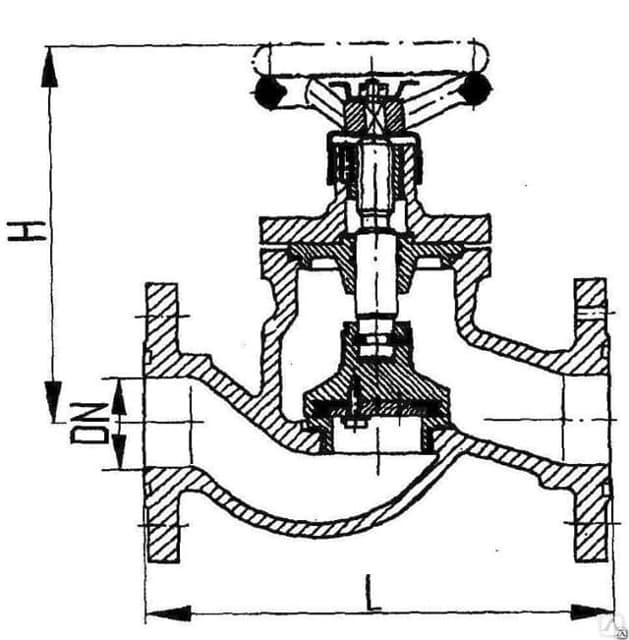 Клапан запорный стальной проходной штуцерный ДУ15 Ру25 ч.521-ЗМ770